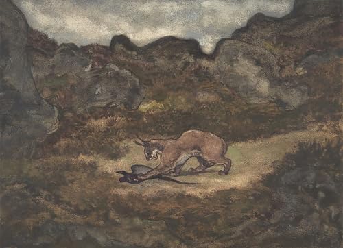 Tableaux Graffiti Art Mural Caracal et Faisan par Antoine Louis Barye Impression 60x90cm