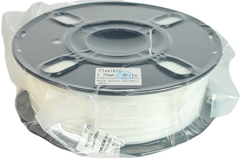 Image of RANKI TPU Filament 1.75 mm Flexible TPU, 3D Printer Filament, Dimensional Accuracy + /- 0.05 mm, 98A,1kg Spool,White
