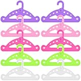 JAXICREY 10 Stück Puppenkleiderbügel Bügel Puppe, 12.5cm Mini Kleiderbügel Puppen Puppenbügel Bunten Kleine Kleiderbügel für Puppenschrank Puppenkleiderschrank Kleiderstange Kleiderschrank