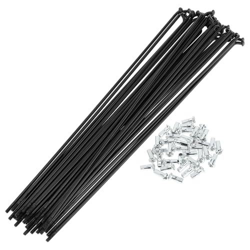 RATCHROLL 1 Set Universal Bicycle Spokes 12G 237mm Length Bike Wheel Spokes Nipple Black Carbon Steel