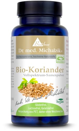 Bio-Koriander nach Dr. med. Michalzik - 500 mg reiner Bio-Koriandersamen-Extrakt pro Kapsel - ohne Zusatzstoffe - von BIOTIKON®