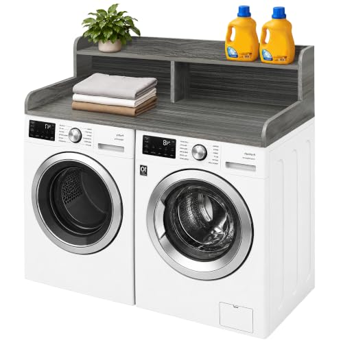 Image of Royxen Laundry Countertop with Storage Universal Fit, Washer and Dryer Countertop with Shelf, Laundry Room Storage, 2-Tier Shelf (Eucalyptus)