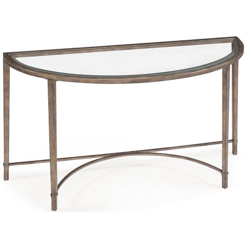 Magnussen Home Furnishings T2114 Copia Brushed Metal Demilune Sofa Table #TOP28