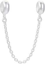 BENECREAT 925 Sterling Silver Safety Chain Bracelets Pendants Charms Bead Extenders Chain for European Charm Bracelets
