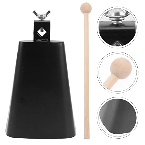 EXCEART 1 conjunto de instrumento de percussão Cowbell sino de vaca de metal com alça de instrumento