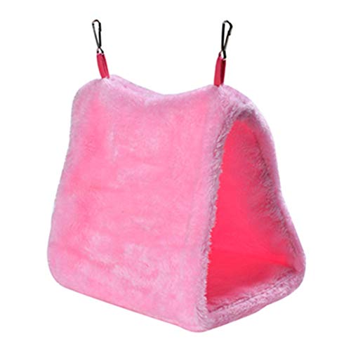 Jaulas para Agapornis Cama Hamster Budgie Juguetes Cálido Nido de Pájaro Pájaro de Invierno Cama Aves de la Hamaca Colgante de pájaro casa Pink,S