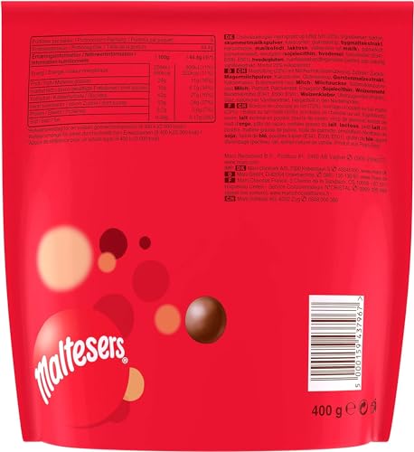 MALTESERS - Bonbons Chocolat au Lait Cœur Croquant - Maxi Pack - Idéal à Partager - 400g