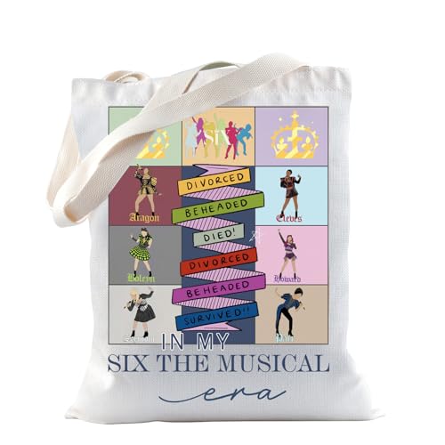TSOTMO Musical Theatre Gift Musical Merchandise Tote Bag for Opera Lovers Theatre Fans Gift (Six Tote) by TSOTMO - Used condition - US$12.26