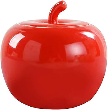 Ceramic Tea Canister Apple Shape Sealed Candy Dish Food Storage Jar