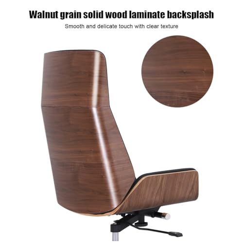 Chaise de bureau en bois de noyer et cuir PU élégante pour un espace de travail chic - 7