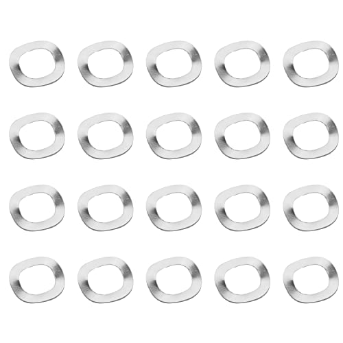 MroMax 304 Stainless Steel Wave Spring Washer-0.51" x 0.31" x 0.01"(ODxIDxT) Sealing Gasket for Screw Bolt Metallic for Home Decoration, Outdoor Construction Silver 20PCS