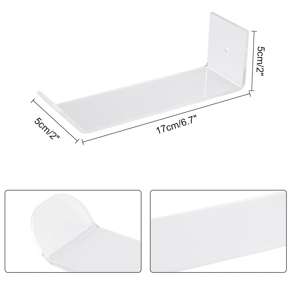 DELORIGIN 6pcs Headband Holder Wall Mount Acrylic Headband Storage Kit Clear Hanging Hair Accessories Organizer Women Square Acrylic Wall Mounted Headband Storage Display Rack for Women - Image 2