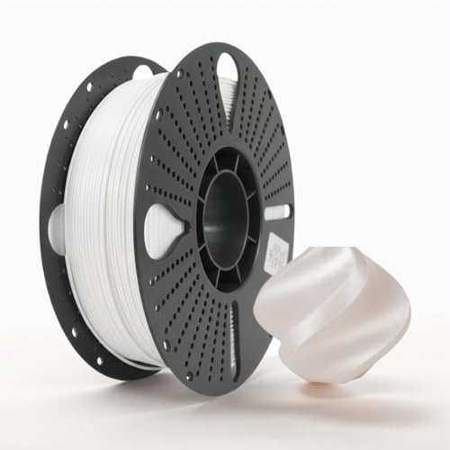 3D Printer Filament Silk White PLA Filament 1.75MM 1kg, ±0.02MM Accuracy, White Filament Pla 3D Printing Filament Compatible with Most Mainstream FDM 3D Printers