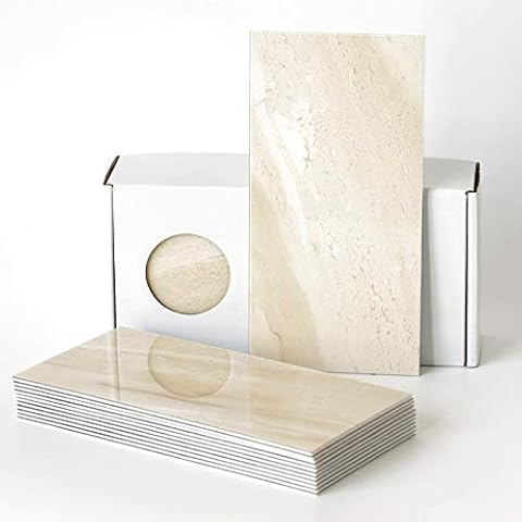 BeNice Fliesen Selbstklebend,Wandfliesen Küche Wandfliesen Selbstklebend Bad Große Fliesen Fliesenaufkleber Beige Cover