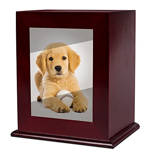 ENBOVE Pet Urns with Picture Frame, Pet Memorial Shadow Box,Personalized Ash Irns for Dogs/Cats,Photo Frame Funeral Cremation Urns,Wood Keepsake Memorial Urns,Small Animal Urn - Thumbnail 3