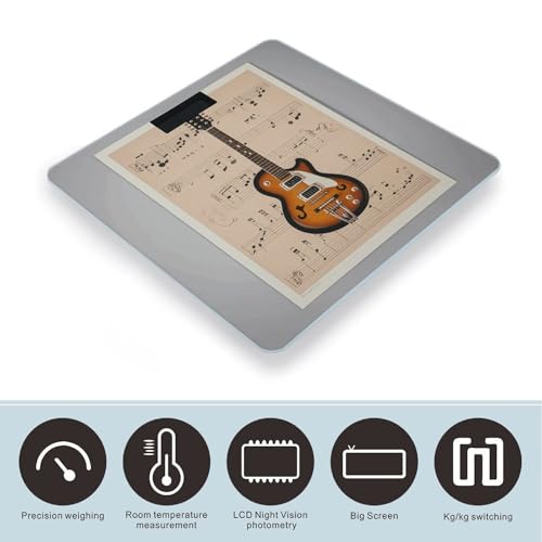 Báscula Digital para Baño con Estampado de Guitarra Musical miniatura 3
