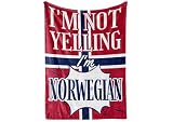 InnoBeta Norwegian Gifts for Women Men, Norwegian, Norway Flag Gifts Flannel Throw Blanket, I'm Not Yelling I'm Norwegian, 50' X 65'