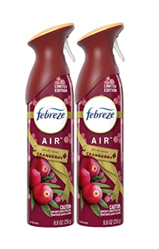 Febreze Air - Air Freshener Spray - Limited Edition - Winter Collection 2017 - Fresh-Twist Cranberry - Net Wt. 8.8 OZ (250 g) Per Bottle - Pack of 2 Bottles