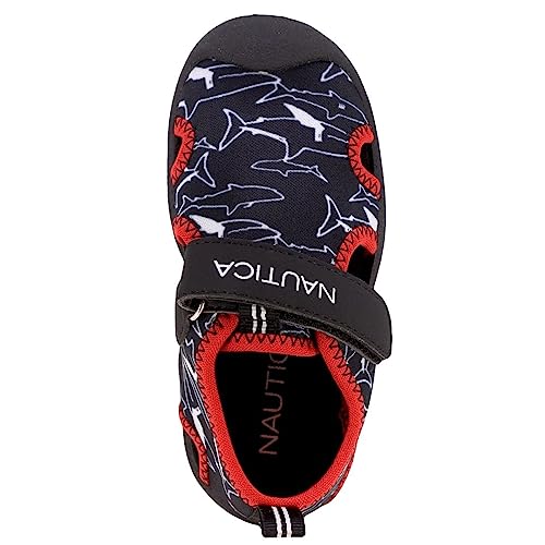 Nautica Kids Protective Water Shoe,Closed-Toe Sport Sandal For Boys And Girls-Kettle Gulf-Black Shark Outline Size-10 #TOP3