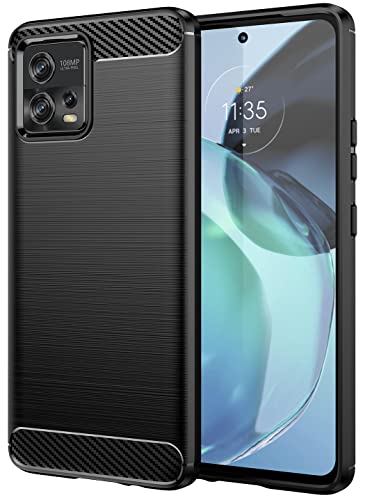 Image of Folmecket Motorola Moto G72 Phone Case, Shock-Absorption Flexible TPU Rubber Protective Cell Phone Cover for Motorola Moto G72 Case 2022 6.55" Black