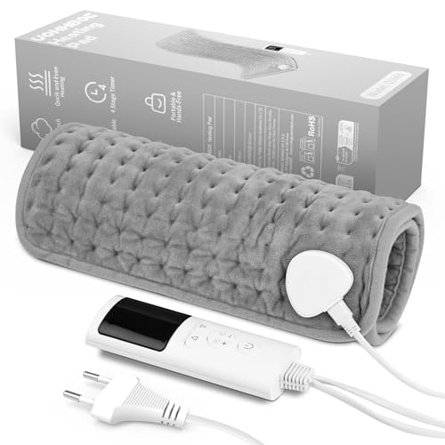 UOHHBOE Heizkissen 75W 60×30 cm – Wärmekissen mit PTC-Schnellheizung, 9 Temperaturstufen,4-stufiger Timer,Überhitzungs- & Abschaltschutz, Maschinenwaschbar – Ideal für Nacken, Schultern & Beine