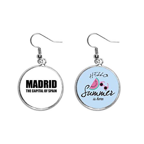 Pendientes de sandía coloridos estilo Madrid accesorios de fruta para lóbulo