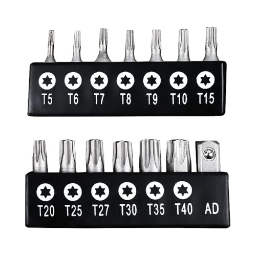 WANDEHO ビット 14個セット T5-T40 クロームバナジウム鋼 1/4インチ六角軸 耐タンパー 電動ドライバー対応