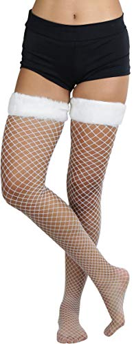 Image of ToBeInStyle Women's Vibrant Large Net Fishnet Thigh High Elastic Nylon Novelty Stockings