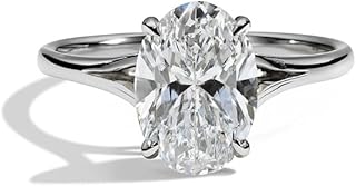 Elongated 1.5 CT Oval Cut Moissanite Cathedral Set Solitaire Ring 14k Solid White Gold Forever One Oval Engagement Ring Anniversary Women Jewelry Gift For Love