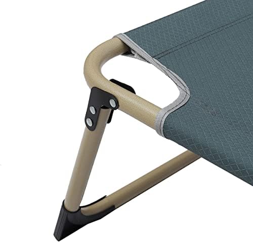 WOODYHOME Folding Sun Lounger with Adjustable Back Grey Outdoor Recliner Heavy Duty Large Wide Garden Chair Beach Bed with Pillow Pool Camping Sunlounger