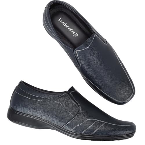 Image of Leatherkraft Round-Toe Formal Slip-On Shoes