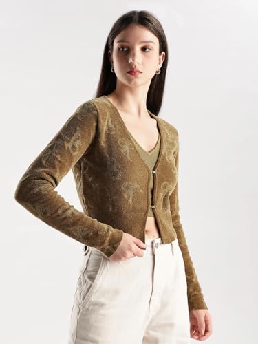 Image of Regular Fit Modal V-Neck Front-Open Sweater