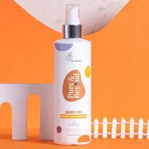 R for Rabbit Pure & Beyond Natural Baby Oil 100ml Cold pressed Organic Almond & Sesame Oil for Hair & Body Massage Non Sticky with Quick Absorption, Enriched with Vitamin E For Bone and Muscle Strength