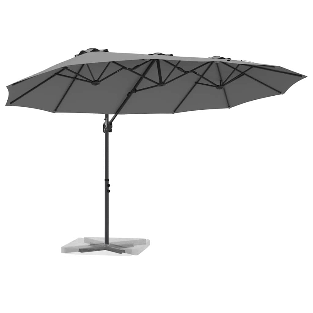 SYDE Antracyt parasol 372 x 198 x 243 cm poliester i aluminium