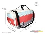 BRISA VW Collection - Volkswagen Retro sportowa torba fitness na ramię, torba sportowa w kształcie kampera T1 (duży/klasyczny autobus/czerwony i beżowy)