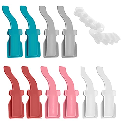 Osuter 10 Pièces Paresseux Chausse-Pied Corne à Chaussures Plastique Aide Chaussures Paresseux Unisexe avec 2 Pièces Séparateur d'orteils en Silicone Cover