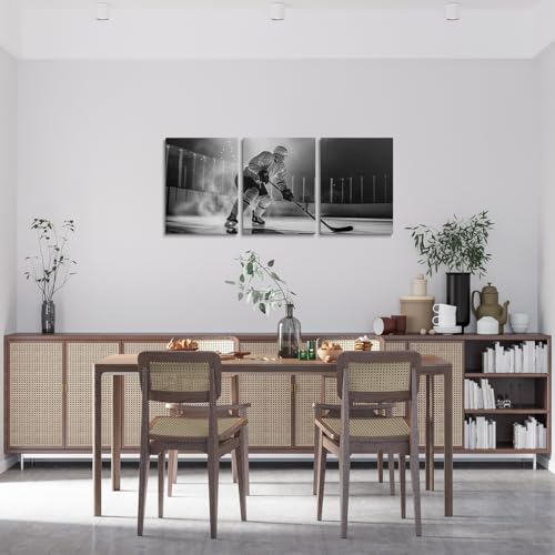 Feelyou 3pcs Ice Hockey Framed Canvas Wall Art for Living Room Winter Sports Wall Decorations for Bedroom Ice Hockey Office Wall Decor Hockey Player Wall Painting Pictures Artwork for Room Posters Art by Feelyou - Image 2