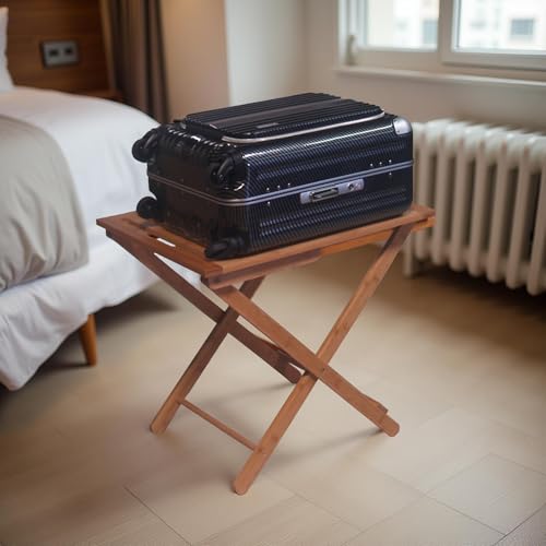 Proman Products Mirage Deluxe Foldable Bamboo Luggage Rack, Guest Room Essentials, Ideal for Bedroom, Hotel, Natural by Proman Products - Image 6