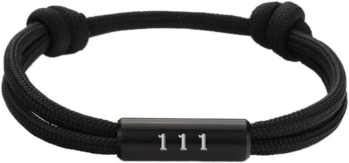 Angel Number Bracelets for Men Women Adjustable Braided Rope Lucky Numerology 111 222 333 444 555 666 777 888 999 Personalized Spiritual Energy Gifts Jewelry