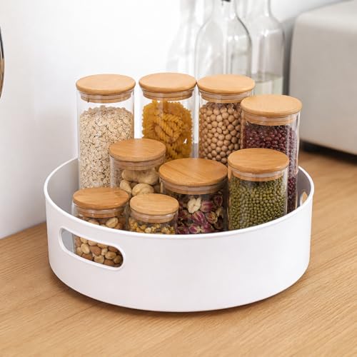 Image of Kitchen Organizer 360 Rotating Tray Lazy Susan | Spice Rack Turntable Storage for Bottles, Jars, Condiments | Cabinet, Fridge & Pantry Organizer | Space Saving Plastic Tray