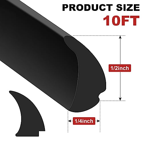 Image of 10 Ft RV Camper Window Seal Kit - 1 /2 inch x 1 /4 inch Rubber Trim Weatherstripping with Locking Gasket - Black