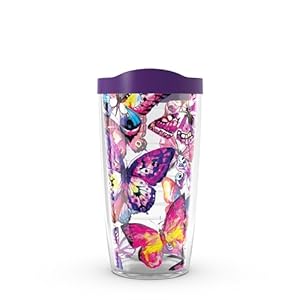 Tervis Butterfly Passion Made in USA Double Walled Insulated Tumbler Travel Cup Keeps Drinks Cold & Hot, 16oz, Classic