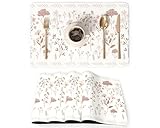 QIYI Placemats Set of 6, 12x18 Inch PU Leather Place Mats for Kitchen Dinning, Heat Resistant Anti Slip Floral Table Mats, Waterproof Wipeable Washable Placemat Party Beige Table Décor, Pink Flowers