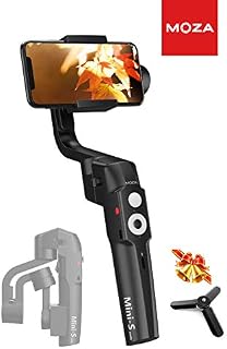 MOZA Mini-S Smartphone Gimbal, One-Button Zoom Object Tracking Foldable 3 Axis Gimbal Stabilizer