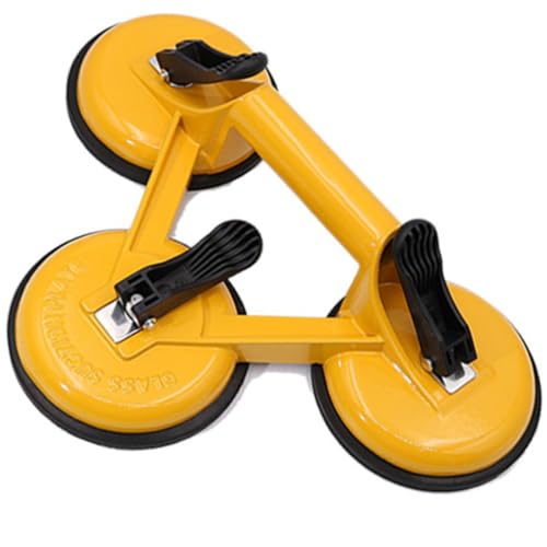 Dreifache Glas-Saugnäpfe, robuste Aluminium-Vakuumplatte, Griff, Glashalter-Haken zum Anheben von großem Glas, Fliesensaugnapf-Heber, Dreifach-Saugnäpfe zum Bewegen von Glas, Fenster, Granit