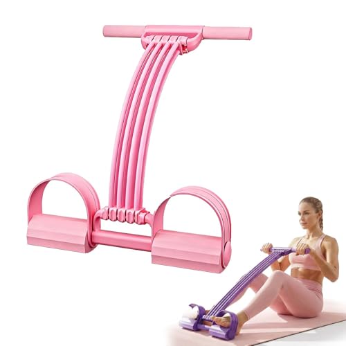 Pedal Resistance Band with Handle, 2026 New 8 Tube Exercise Band 3-in-1 Multifunction Fitness Equipment for Home Gym, Foot Pedal Puller for Full Body Workout (Pink, Pedal)