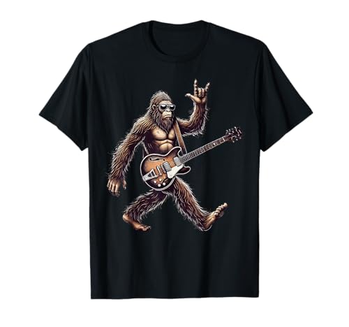 Retro Bigfoot Rock Music Men Kids Women Funny Bigfoot Rock T-Shirt