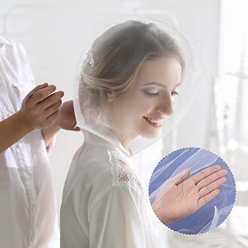 Flutesan 3 Pieces Makeup Protector Hood Protects Hair and Make up Nylon Chiffon Light Airy Makeup Hood Zipper Closure Face Cover Washable Hair Net Face Mask Cover for Women Beauty Weddings(White)