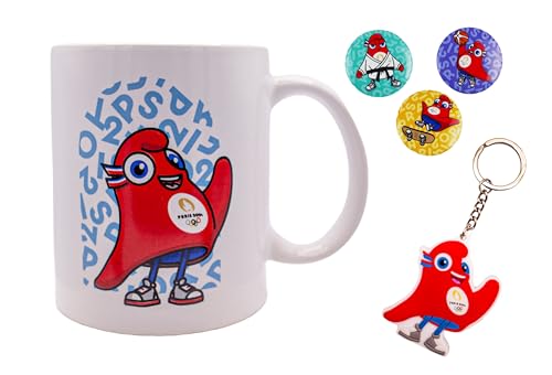 PARIS 2024 Coffret cadeau Mug + Porte clés + 3 magnets JO Collection officielle Jeux Olympiques et Paralympiques