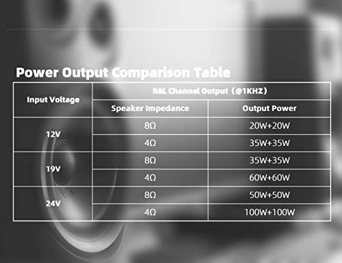 image for DAMGOO 100W+100W Amplifier Board with Treble and Bass Control, DC 9-24